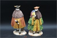 Pair Vtg. Venetian Carnival Porcelain Figurines