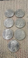 (7) Assorted Eisenhower One Dollar Coins