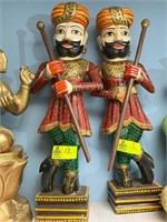 APPEARS TO BE WOODEN RAJSTHANI PEOPLE APPROX. 3FT