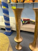 LARGE GOLD PAINTED STAND VASE 54IN TALL