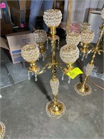 5 SCONCE CRYSTAL LIKE SPHERE GLOBES ON GOLD PAINTE