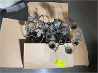 GROUP OF 6 WIRE PUMPKIN CHANDELIER CANDLE HOLDERS
