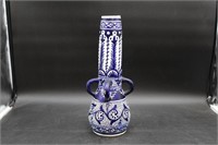 Vtg. West German Cobalt Blue Pottery Vase, Signed