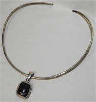 Vtg Mexico 925 Sterling Seraphite Pendant Necklace
