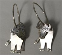 Artisan Made 3-Layer Silver Buffalo Earrings