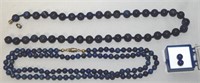 Lapis Lazuli Bead Jewelry Lot w/ Earrings & 29"