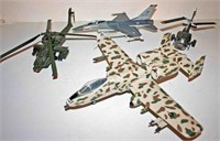 (4) Die Cast Military Planes & Helicopters -
