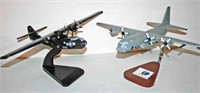 (2) Military Planes w/ Stands - 9.5"H 21"W One