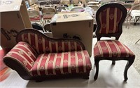 DOLL FAINTING COUCH AND CHAIR / SHIPS