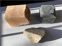 HONEYCOMB CALCITE, RAINBOW OBSIDIAN, & OTHER