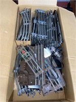 LOT OF METAL MODEL TRAIN TRACK & SWITCHES