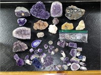 9 LBS OF CRYSTAL GEODES ** QUARTER INCLUDED FOR