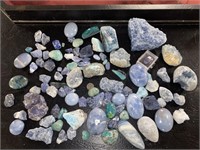 16 LBS ASSORTMENT OF BLUE POLISHED STONES &