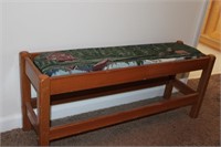 Bench with Tapestry - Moose and Cabin
