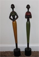 Wooden Statues (set of 2)