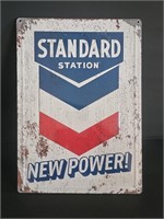 NICE 17X12" STANDARD STATION METAL SIGN-LIKE NEW