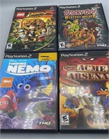 4 PS2 Games, Indiana, Scooby, Nemo,Looney