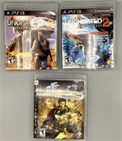 3 Playstation 3 PS3 games Uncharters 2 & 3 +