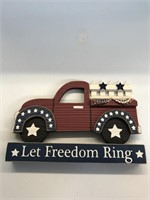 USA Let Freedom Ring Wood Plaque