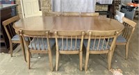 Vintage Dining Table with Leaves & Chairs