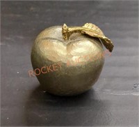 Vintage cast metal gold apple paperweight