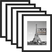 11x14 Picture Frame Set of 5  Black