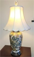 oriental lamp w silk shade    RHB