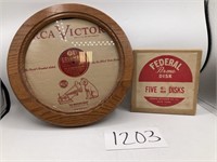 Framed RCA Record Frame & Federal Perma Disk