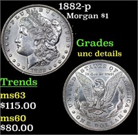 1882-p Morgan Dollar $1 Grades Unc Details
