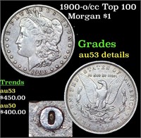 1900-o/cc Top 100 Morgan Dollar $1 Grades AU Detai