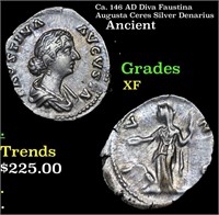 Ca. 146 AD Diva Faustina Augusta Ceres Silver Dena