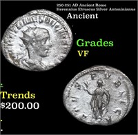 250-251 AD Ancient Rome Herennius Etruscus Silver