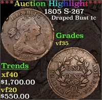 ***Auction Highlight*** 1805 Draped Bust Large Cen