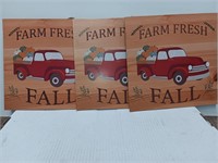 3 Farm Fresh Fall Signs, New