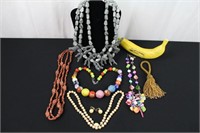 Colorful Beaded Costume Jewelry, Gold Sun Stone+++