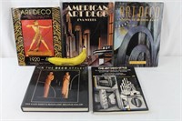 5 Art Deco Reference Books, Hard & Soft Covers