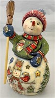 Russian Style hand carved and painted Snowman with