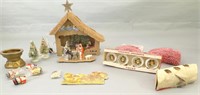 Christmas Decorations including Nativity with fold
