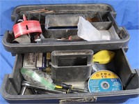 Tool Tote 20x13x7 & contents, Hole Saw 4.5",