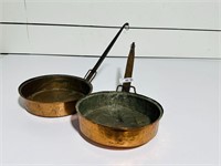 (2) Long Handle Copper Pans