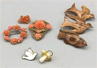Vintage Rose/Wooden/Religious Pins