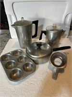 Metal coffee brew / pot - pans lot