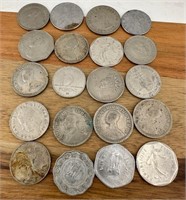 Retro foreign coins