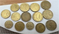 Retro European coins