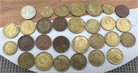 Retro various foreign coins