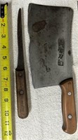 Vintage Cleaver and butcher knife