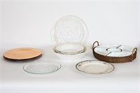 Rattan Serving Tray Set, Serving Dishes & Chargers