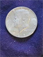 JFK Half Dollar Silver. 50 cent piece 1964 D