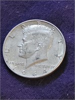 JFK Half Dollar Silver. 50 cent piece 1964 D