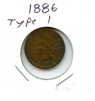 1886 Type I Indian Head Cent